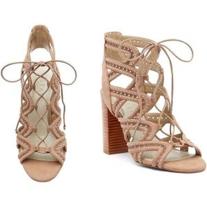 1. State Kayley Caged Lace Up Block Heel Sandal